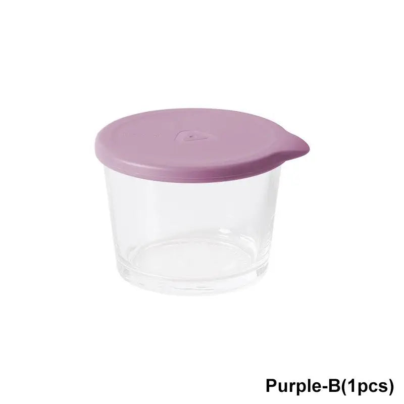 Glass Sauce Cups with Lids – Leak-Proof Seasoning Dip Dishes Sauce Dipping Dish Qme 260ML Purple