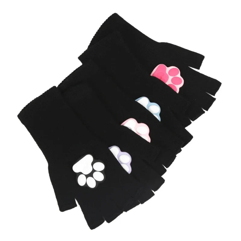 3D Cat Paw Gloves – Y2K Harajuku Punk Streetwear Women Fashion Novelty Gloves Qme