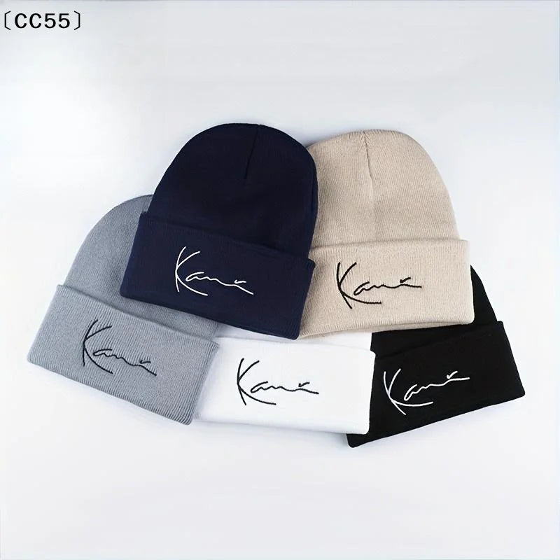 Retro Embroidered Knit Beanie – Unisex Winter Hat Knit Beanie Hat Qst