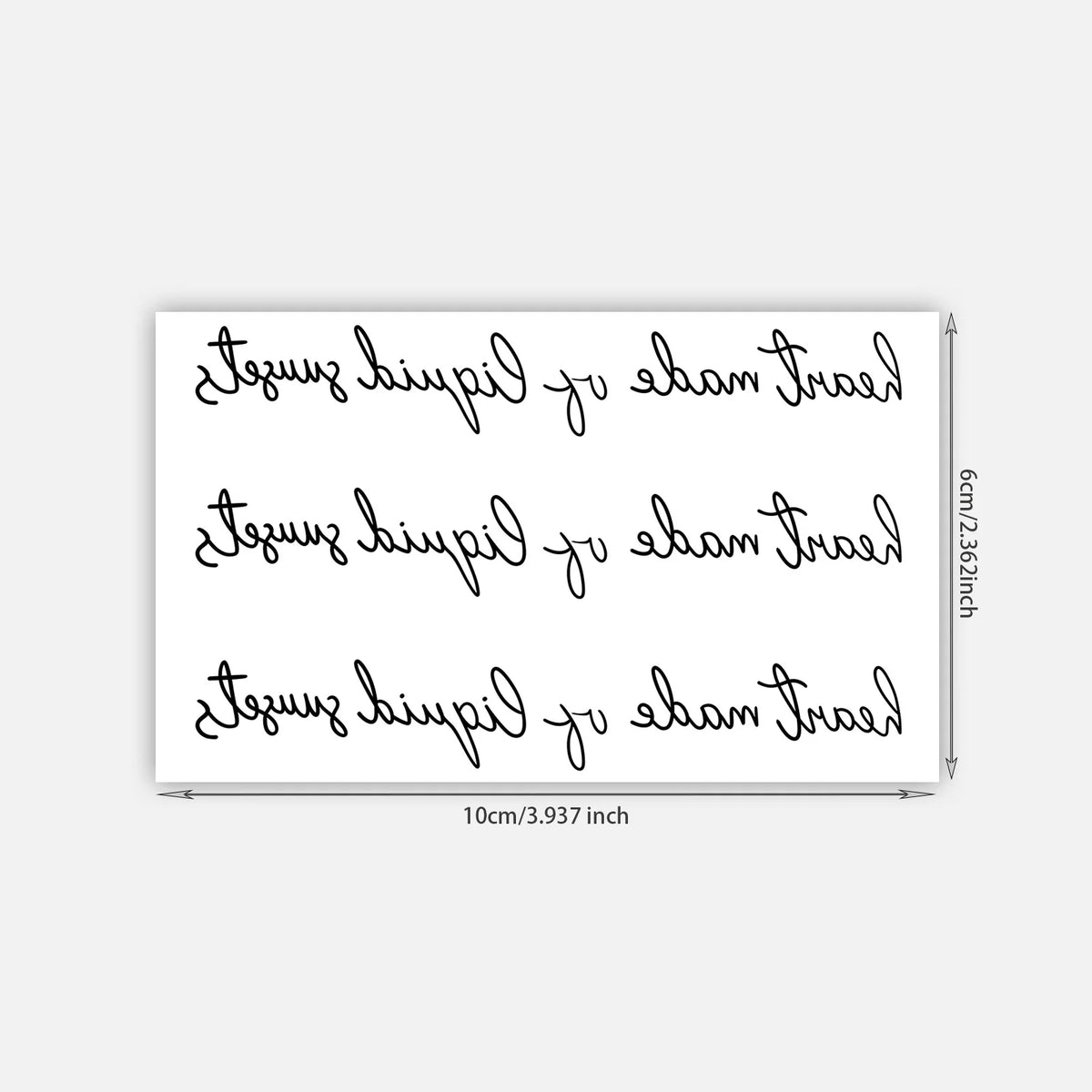 Liquid Sunsets Heart Temporary Tattoo Sticker – Waterproof Temporary Tattoo Sticker Qme LX-858