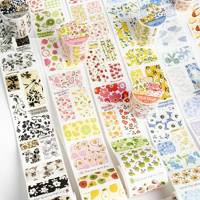 Fruit Theme PET Decorative Tape 50mm x 2m – 7 Colors Decorative Craft Tape Qme