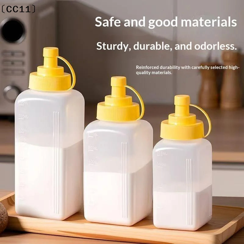 Wide-Mouth Squeeze Condiment Bottles 600ml 800ml 1000ml Condiment Dispenser Qme