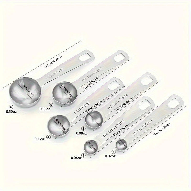 Stainless Steel Measuring Spoon & Cup Set – Metric & Imperial Measuring Spoon Set Qme