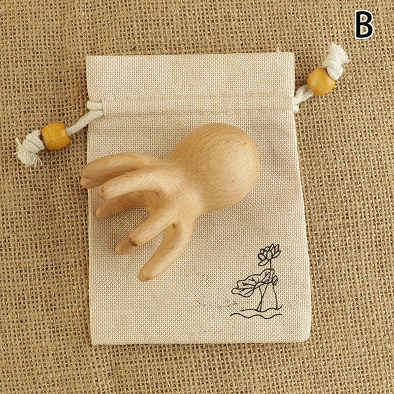 Sandalwood Octopus Scalp Massage Comb | Gua Sha Brush Scalp Massage Comb Qme B