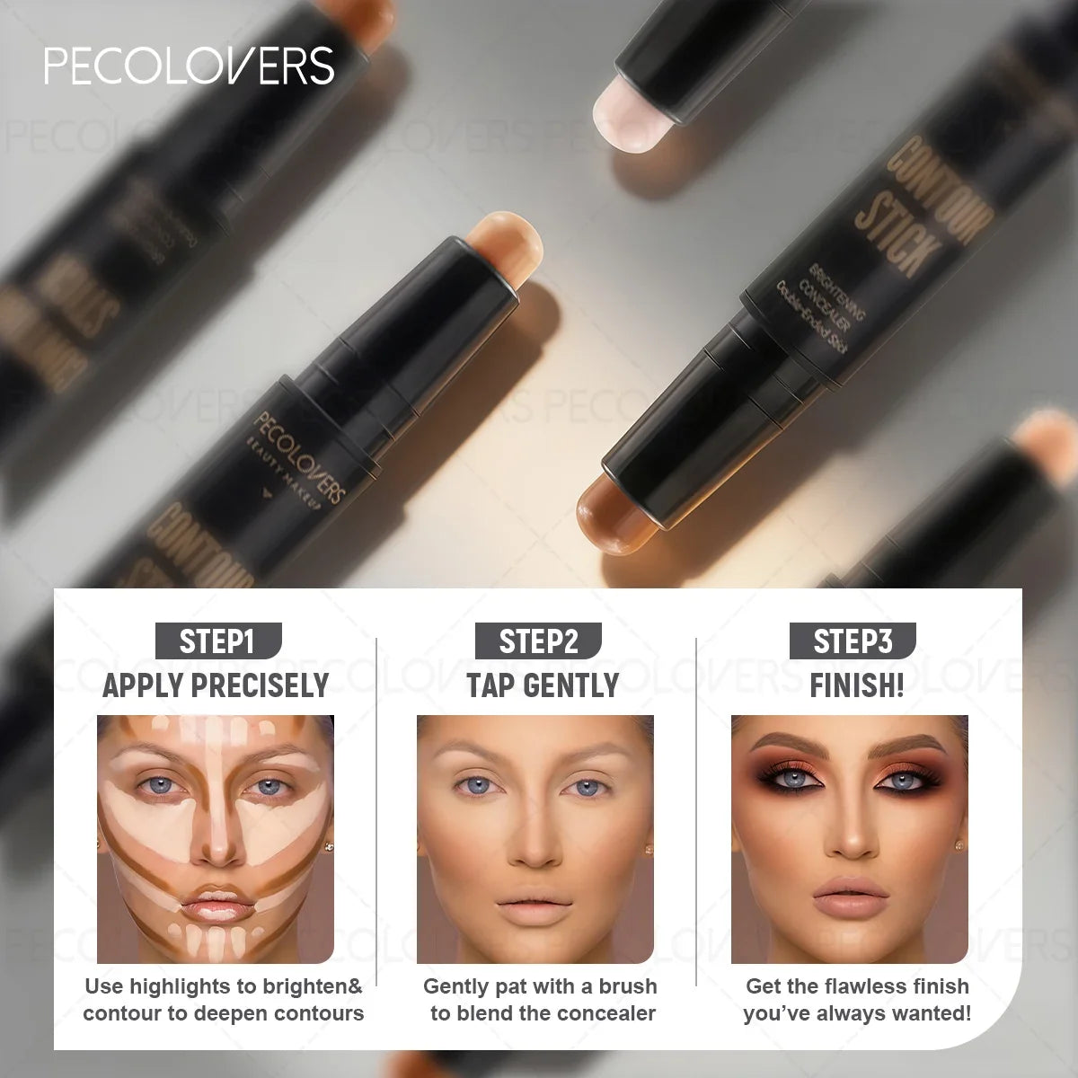 Creamy Contour Stick – Long-Lasting Non-Caking Sculpting Makeup Contour Makeup Stick Qme