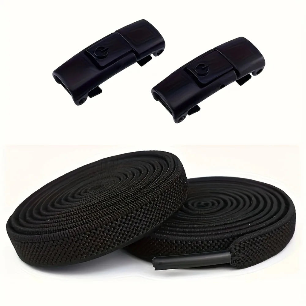 No-Tie Elastic Shoelaces with Quick Press Metal Lock Buckles No-Tie Shoelaces Qme