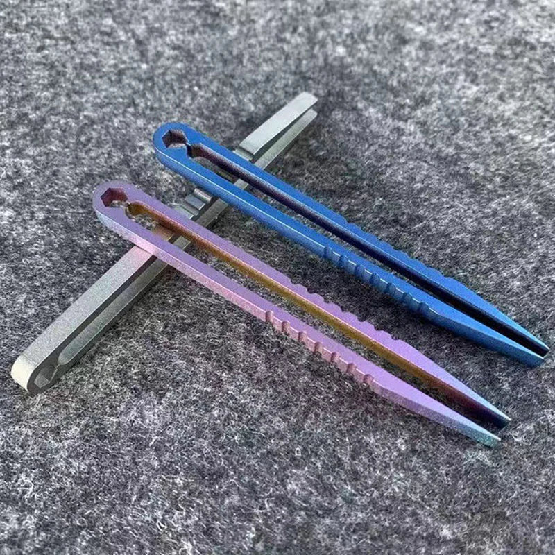 Titanium TC4 EDC Tweezers Clip – Multipurpose Pick-Up Tool EDC Titanium Tweezers Qme