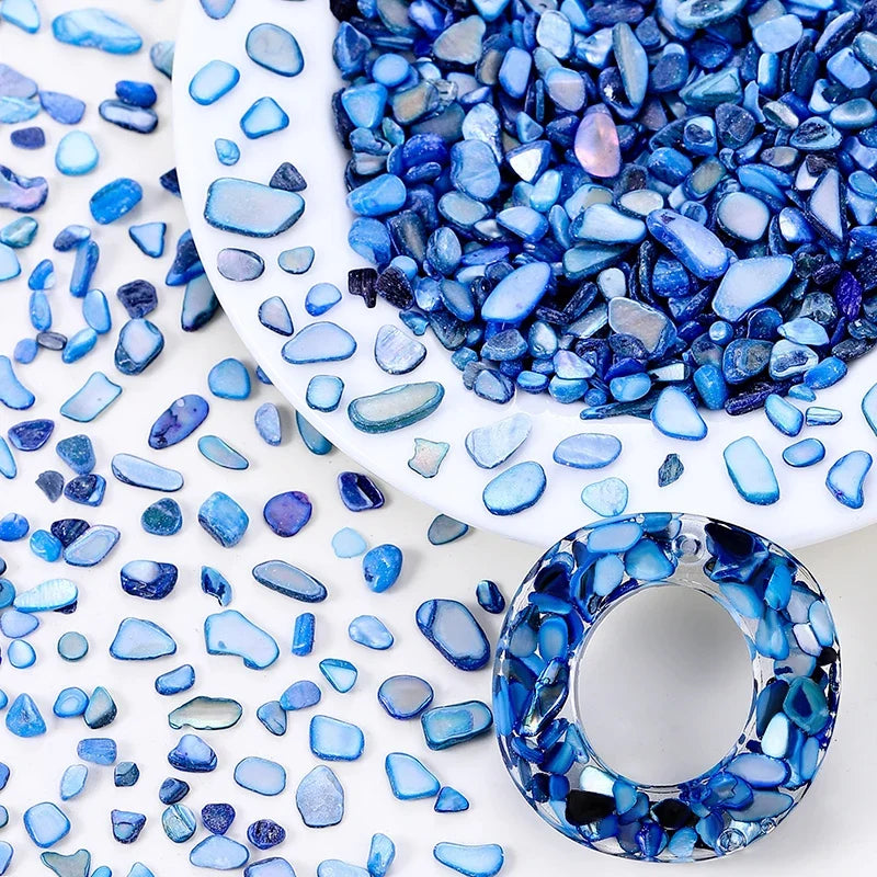 Natural Pearl Crushed Seashell Slices – Nail Art & DIY Crafts Nail Art Shell Particles Qme Blue