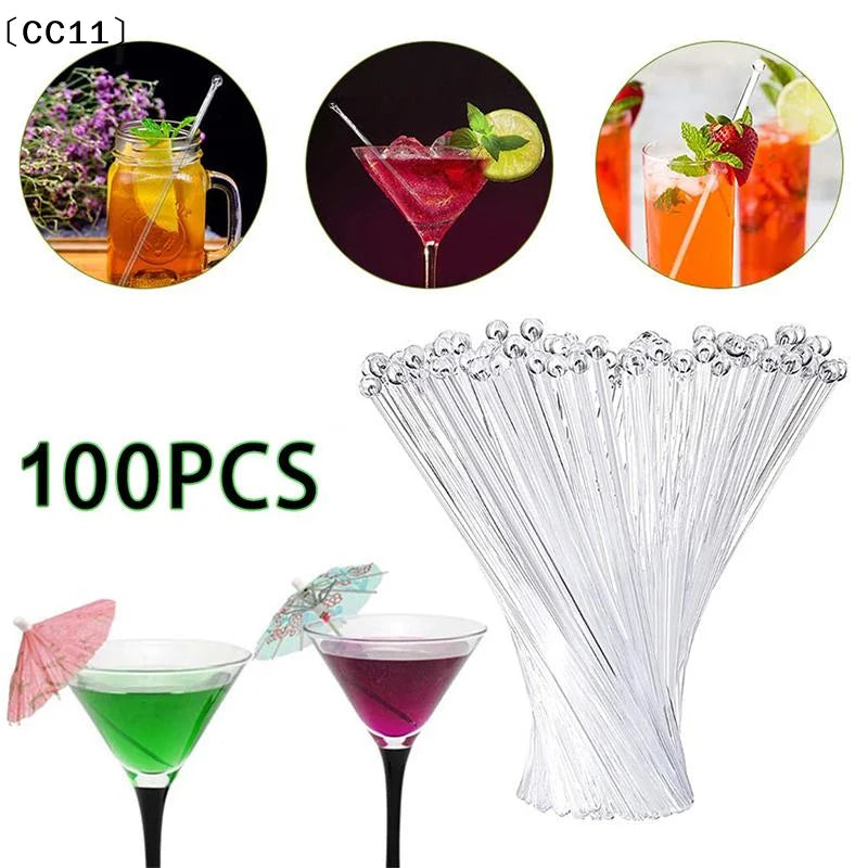 Transparent Plastic Cocktail Muddler & Drink Stirring Sticks Cocktail Stirring Sticks Qme