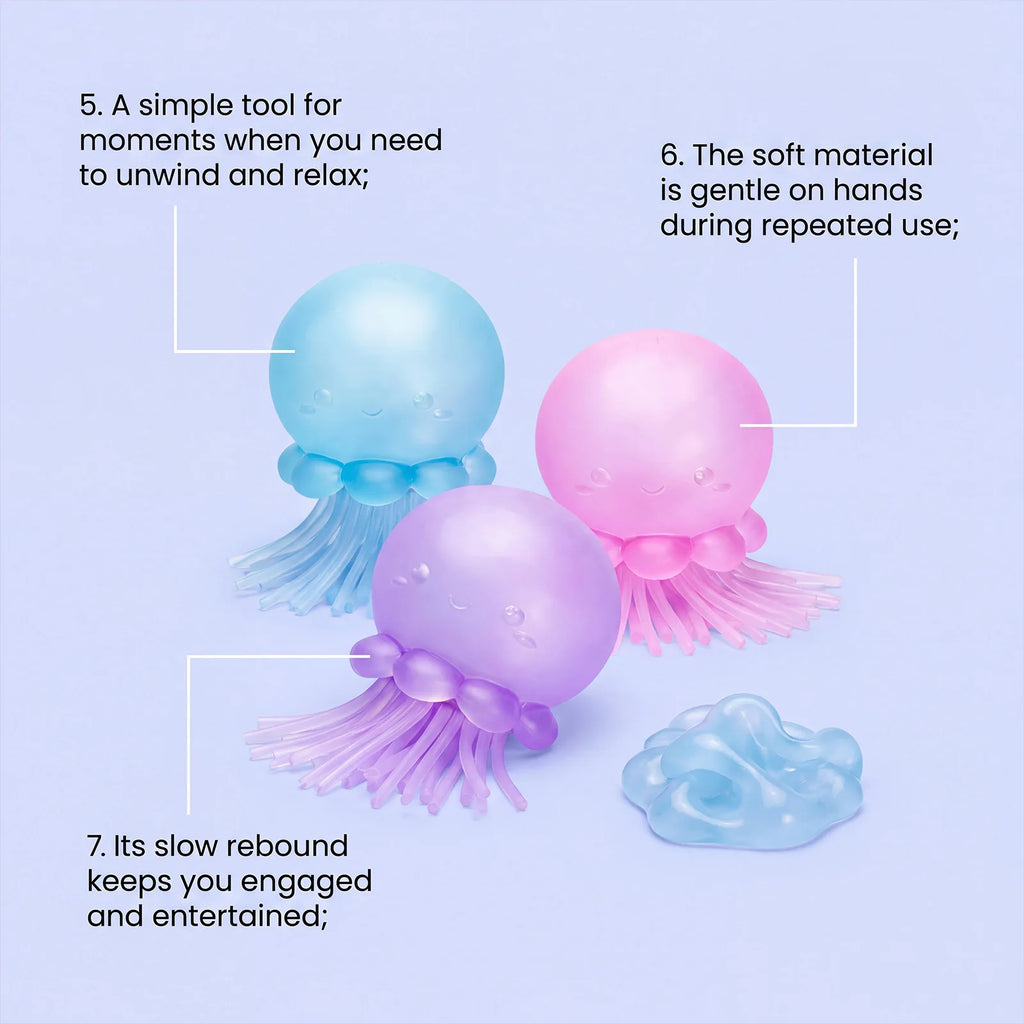 Jellyfish Squeeze Toy – Soft TPR Sensory Fidget Squish Ball Sensory Fidget Toy Qst