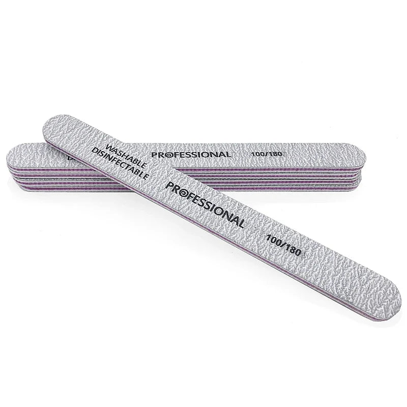 Professional Nail Files 100/180 Grit Manicure Pedicure Buffer Set Nail File Set Qme