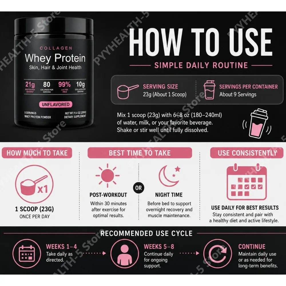 Collagen Whey Protein Powder – Isolate, Peptides & Vitamin C Protein Supplement Powder Qst