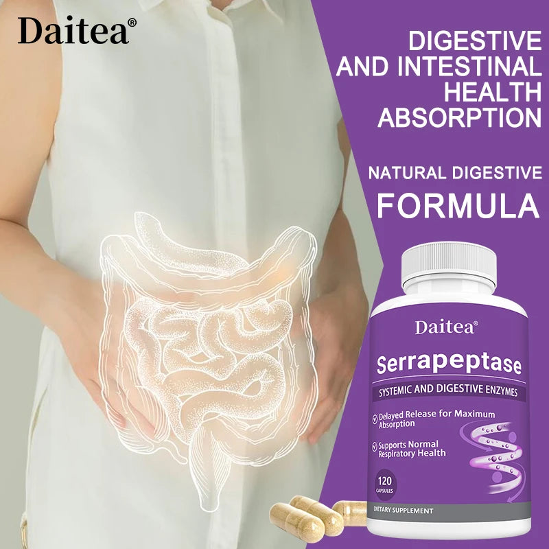 Serrapeptase Delayed Release Capsules | Proteolytic Enzyme Enzyme Supplement Qst