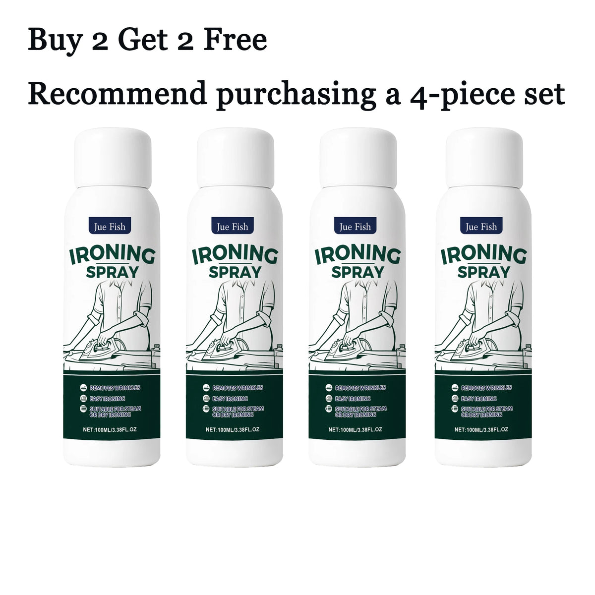 100ml Wrinkle Release Spray – Smooth Clothes Instantly Garment Care Spray Qst 4 pcs