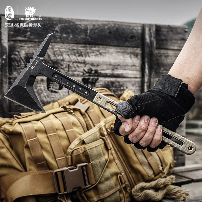 HX Outdoors DC53 Survival Axe – G10 Handle, Kydex Sheath Survival Axe Qst