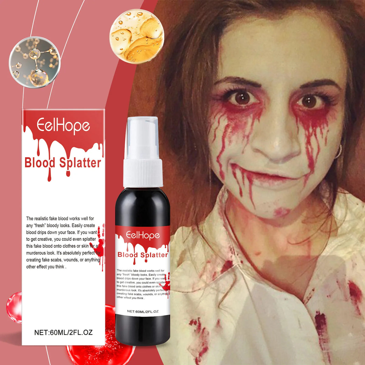 Halloween Fake Blood Spray – Realistic Costume Body Paint Halloween Body Paint Qst