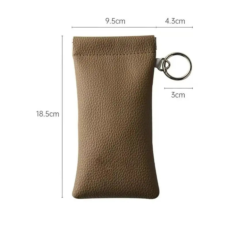 Squeeze-Top PU Leather Sunglasses Case – Soft Shell Eyewear Box Eyewear Case Qst Gray