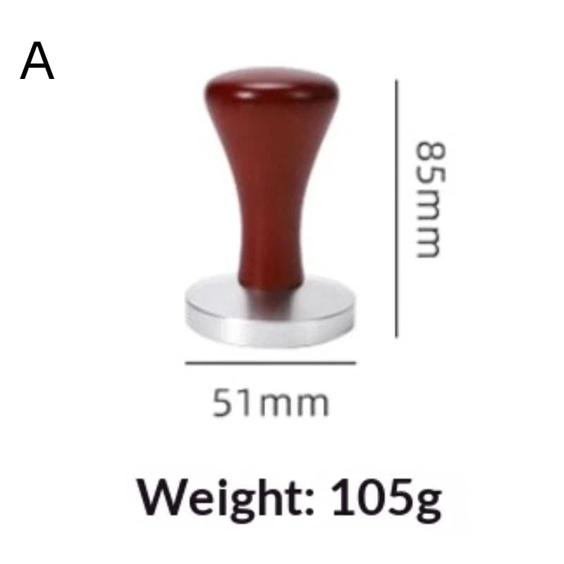 Solid Wood Handle Espresso Coffee Tamper | Flat Base Press Espresso Coffee Tamper Qme A