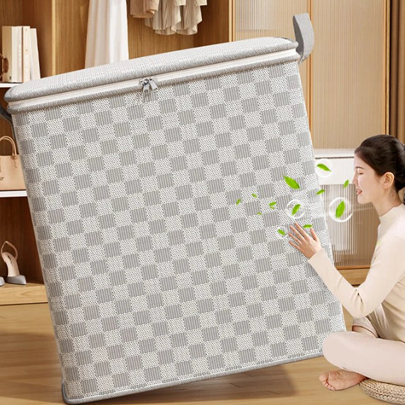 Large Dustproof Non-Woven Quilt Storage Bag with Lid & Zipper Quilt Storage Bag Qme