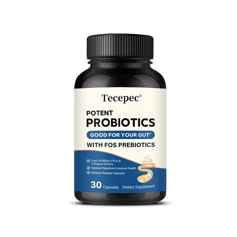 Tecepec Probiotics & Prebiotics Capsules | Digestive Support Probiotic Supplement Qst 30 count-1 bottle