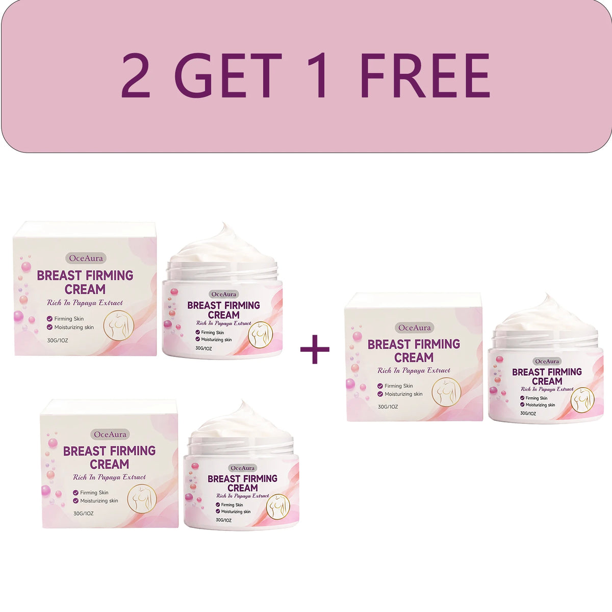 Papaya Extract Chest Firming & Moisturizing Massage Cream Body Firming Cream Qst 2 GET 1 FREE