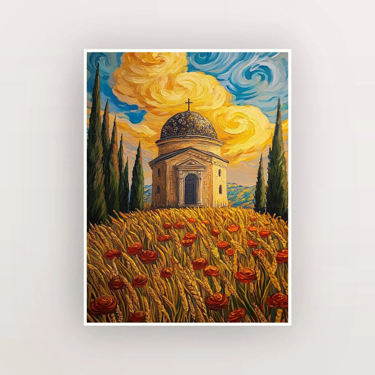 Vintage Landscape Canvas Art Print – Village Forest Flower Wall Decor Canvas Wall Art Qst 7 30x40cm Unframed