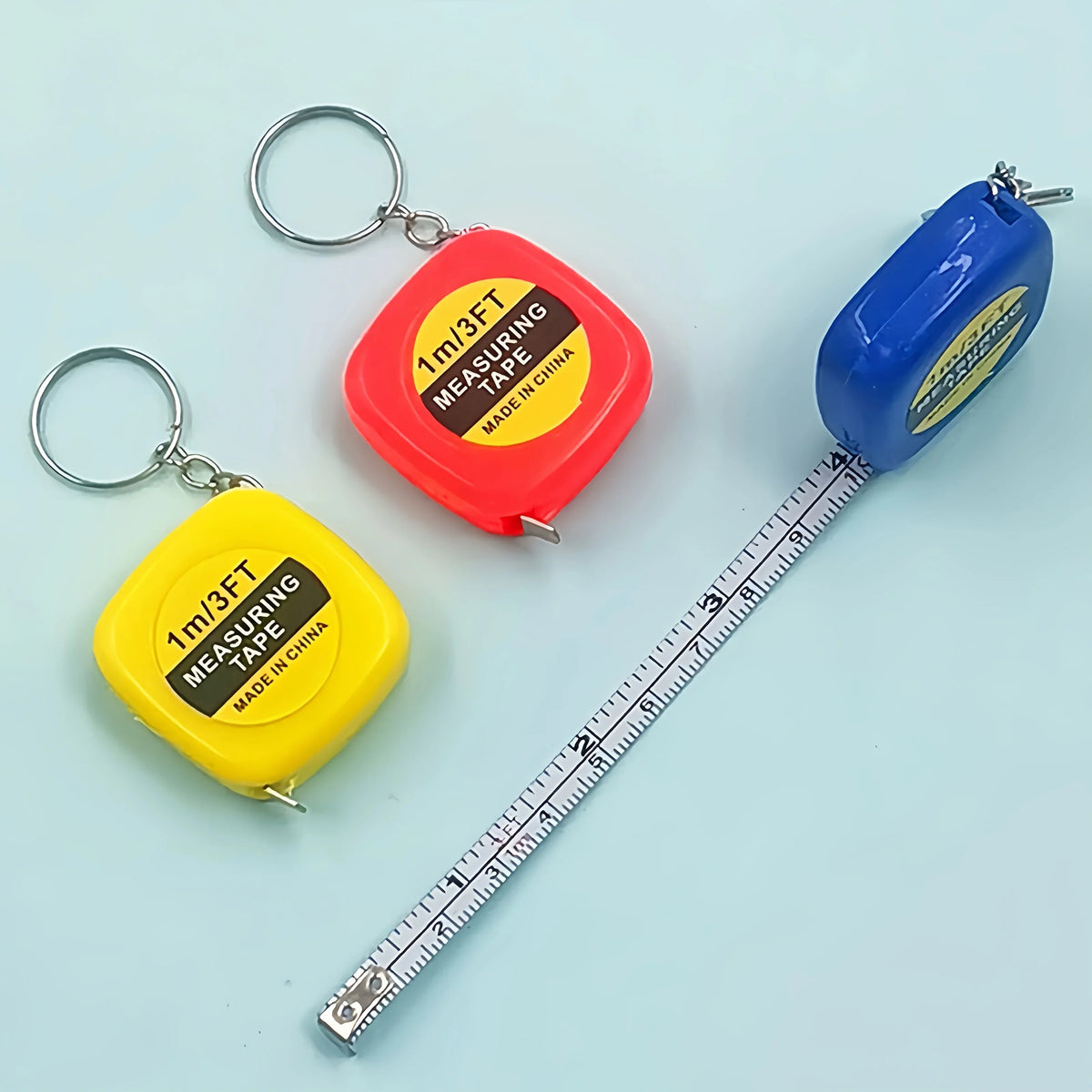 2-Pack Mini Retractable Tape Measure Keychain 1m/3ft Portable Mini Tape Measure Qme