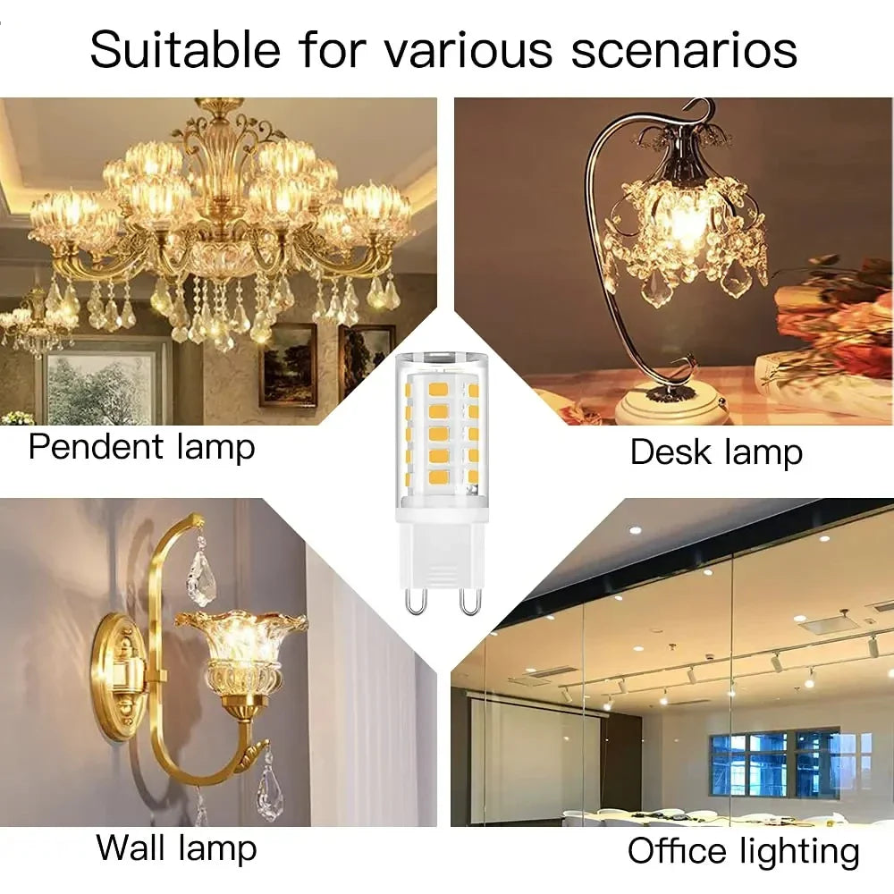 G9 LED Corn Bulb Warm Cool White 220V-240V – 10 Pack LED Light Bulb Qme
