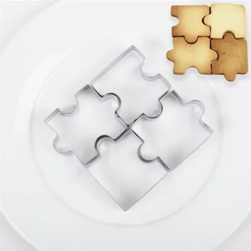 3D Puzzle Cookie Cutter Set – Stainless Steel DIY Biscuit Molds Cookie Cutter Set Qme