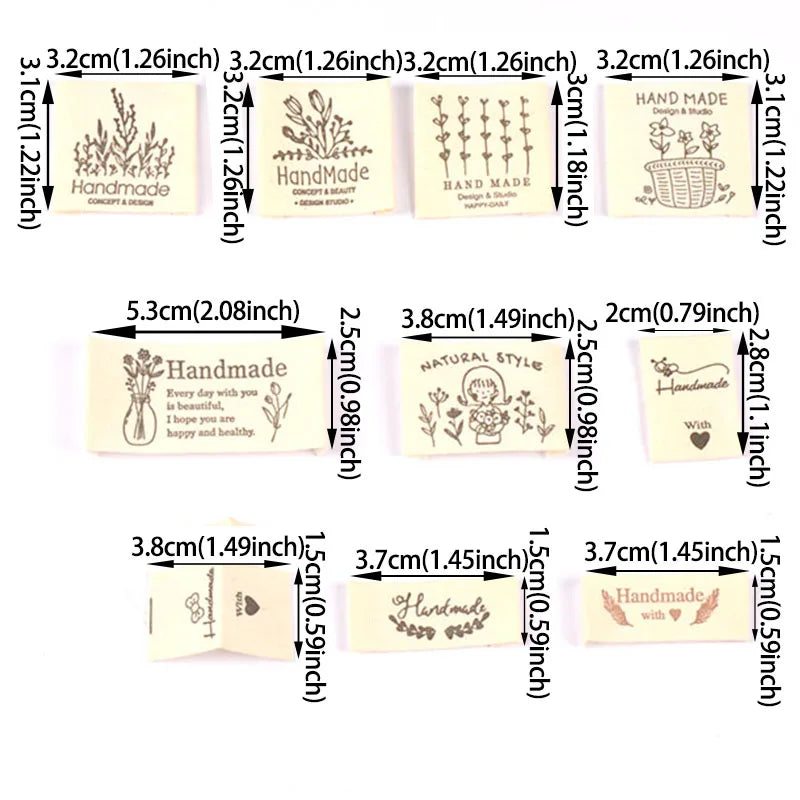 Vintage Handmade Fabric Labels – Soft Cloth DIY Sewing Tags Fabric Sewing Labels Qme