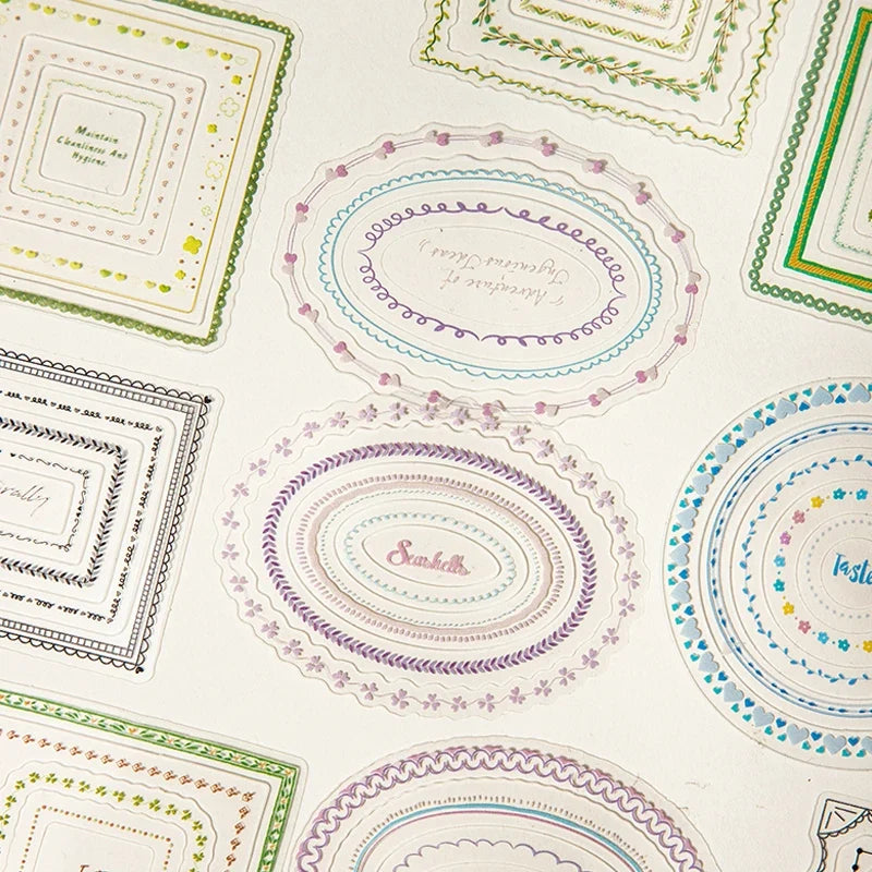 Watercolor Die-Cut Border Stickers | Journal & Collage Decor Decorative Stickers Qme