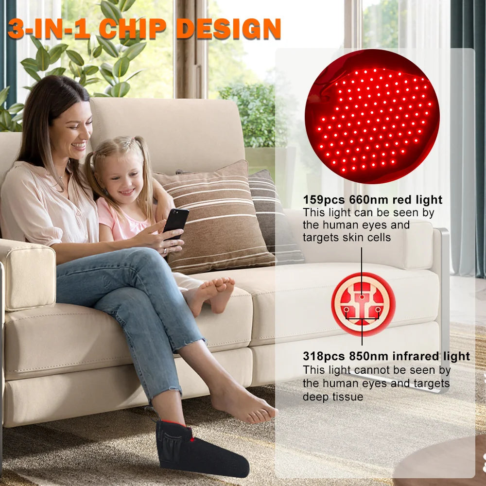 Red Light Therapy Foot Wrap 660nm 850nm NIR LED Boots | ZONGKUNG Light Therapy Device Qst