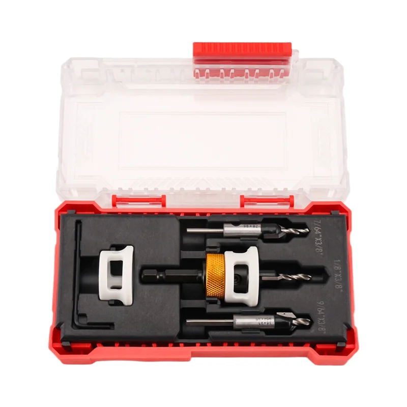 Countersink Drill Bit Set | Adjustable Depth Stop Quick Change Countersink Drill Bit Qme