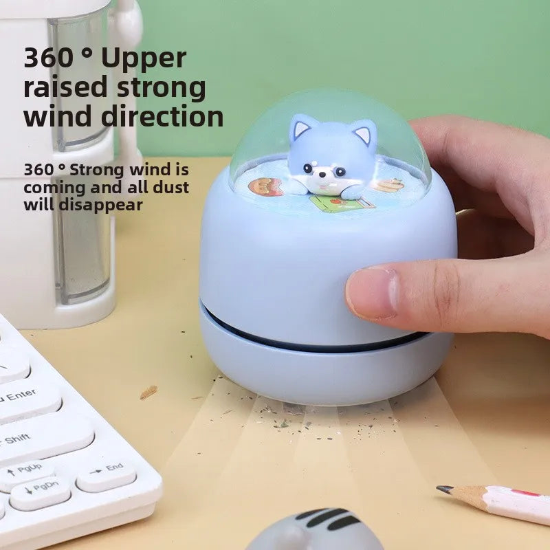 Wireless Desktop Vacuum – 3-Speed USB-C Eraser Dust Cleaner Desktop Vacuum Cleaner Qst