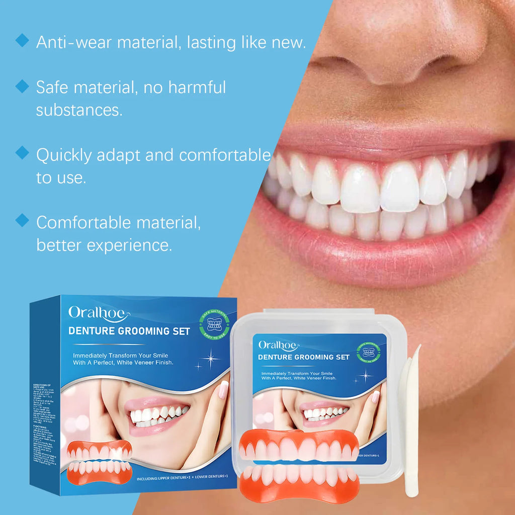 Oralhoe Silicone Snap-On Denture Kit – Upper & Lower Set Snap-On Denture Kit Qst
