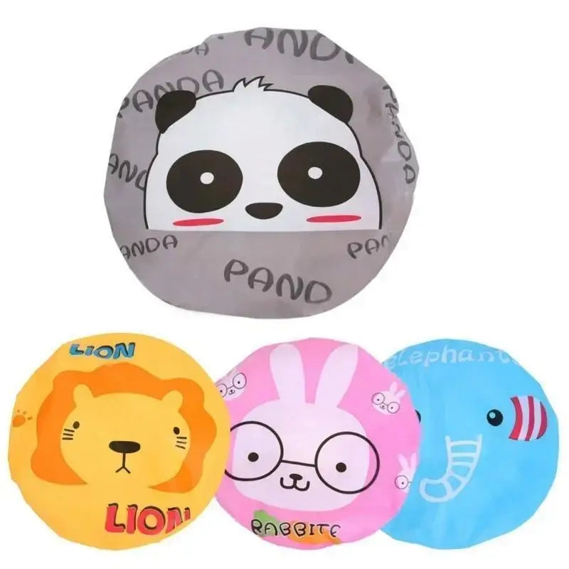 Cartoon Shower Caps for Women – Colorful Bath Hair Covers 4Pcs Shower Cap Set Qme