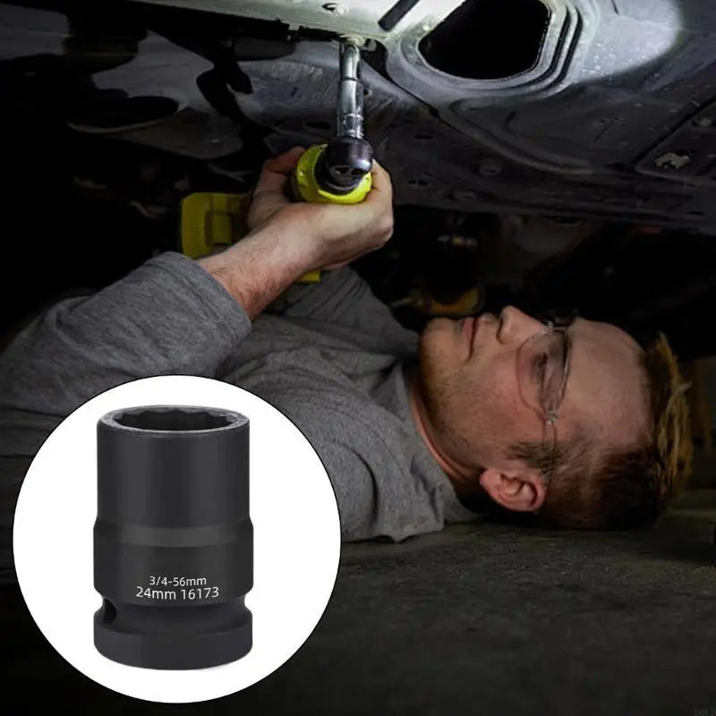 12-Point Impact Socket 3/4" Drive | High-Strength Carbon Steel Impact Socket Qme