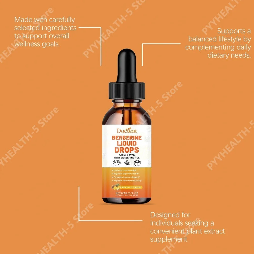 Berberine Liquid Drops – Pineapple, Green Coffee & Cinnamon Herbal Supplement Qst