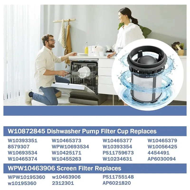 W10872845 Dishwasher Pump Filter Cup – Whirlpool Kenmore Amana Dishwasher Filter Cup Qst