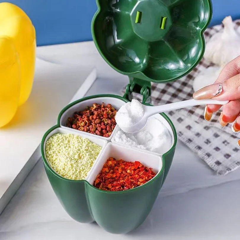 Chili-Shaped Seasoning Jar with Spoon | BBQ Spice Container Seasoning Spice Jar Qme