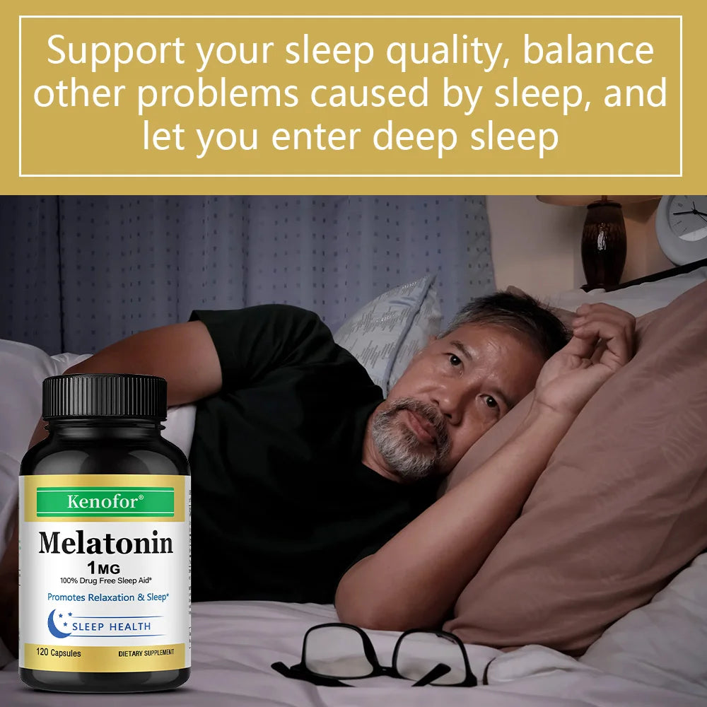 VITALXTRA Melatonin 1mg Capsules – Natural Sleep Support 120ct Melatonin Supplement Qst
