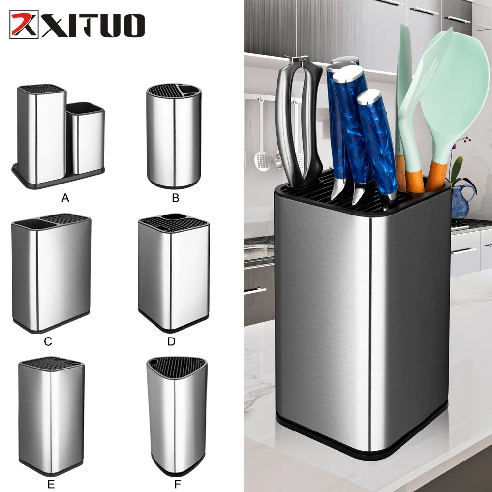 XITUO 15-Slot Stainless Steel Knife Block – Kitchen Holder Knife Block Qst