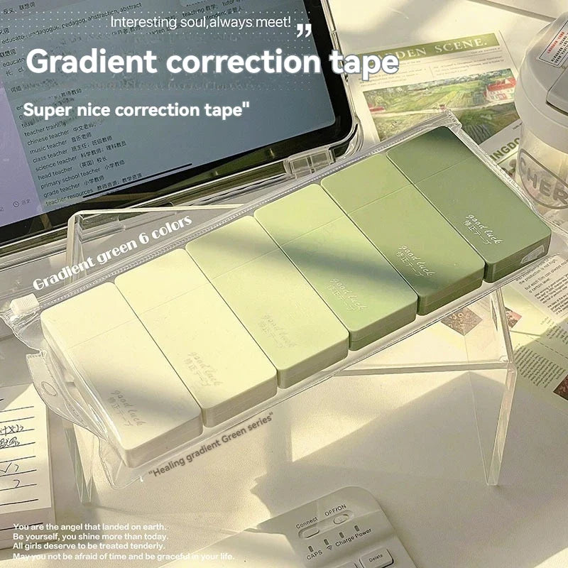 White Correction Tape Pack of 6 – Smooth, Fast & Clean Correction Tape Qme big-green