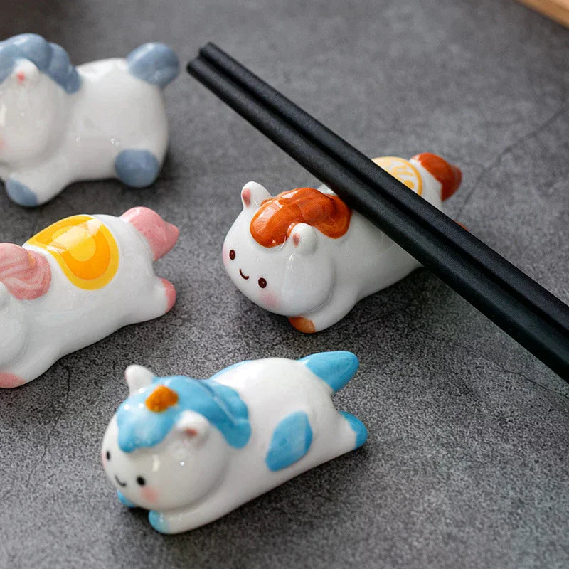 Ceramic Horse Chopstick Rest – Spoon Fork Knife Stand Chopstick Rest Qme