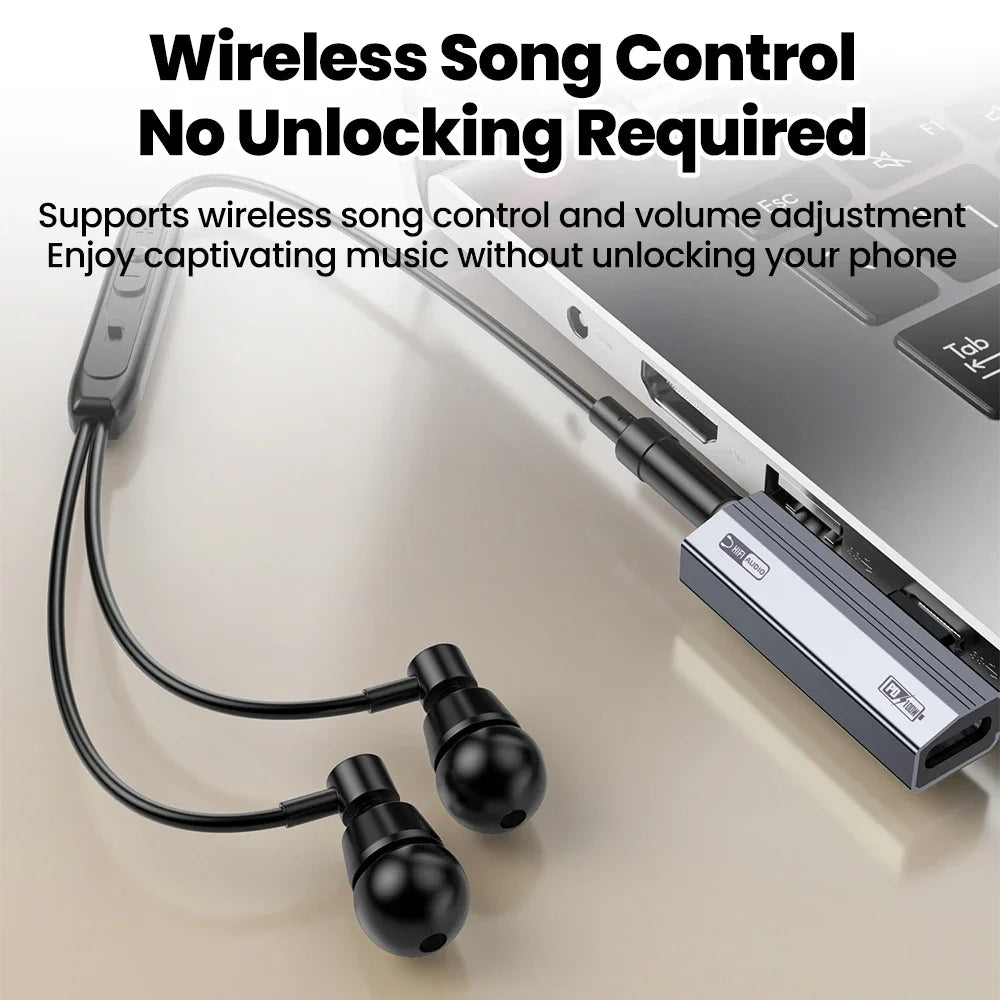 USB-C to 3.5mm Audio Adapter | 100W Fast Charging + Hi-Fi DAC USB-C Audio Adapter Qme