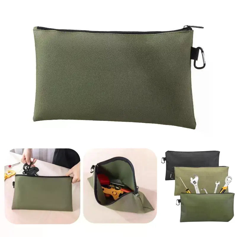 Multipurpose Tool Pouch Bag with Zipper & Carabiner Tool Storage Pouch Qme