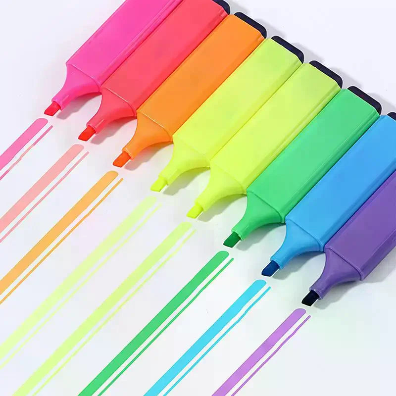 Creative Highlight Marker Pens – 4, 6 & 8 Color Sets | Qme Highlight Marker Pens Qme