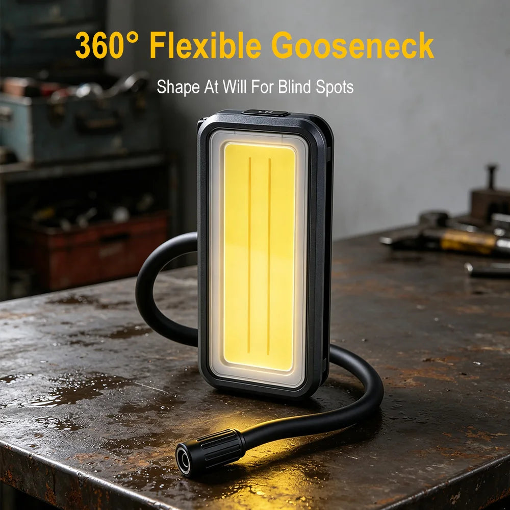 BORUiT COB LED Work Light 750LM Rechargeable Magnetic Flashlight LED Work Light Qst