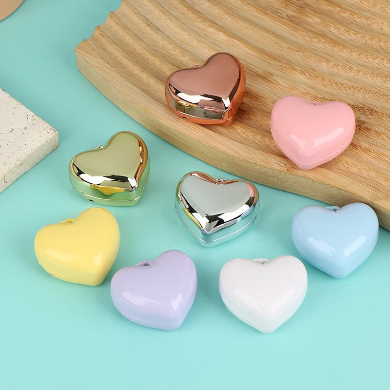 Heart Shape Mini Empty Compact – Blush & Eyeshadow Case + Mirror Cosmetic Compact Case Qst