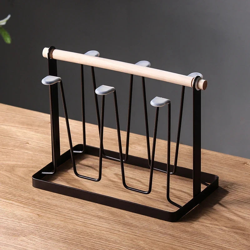 Mug Organizer Shelf with Drain Tray | Standing Cup Rack Mug Organizer Rack Qme